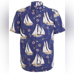 Polo Ralph Lauren 2XB Sailing Print Oxford Shirt Classic Fit Short Sleeve NWT